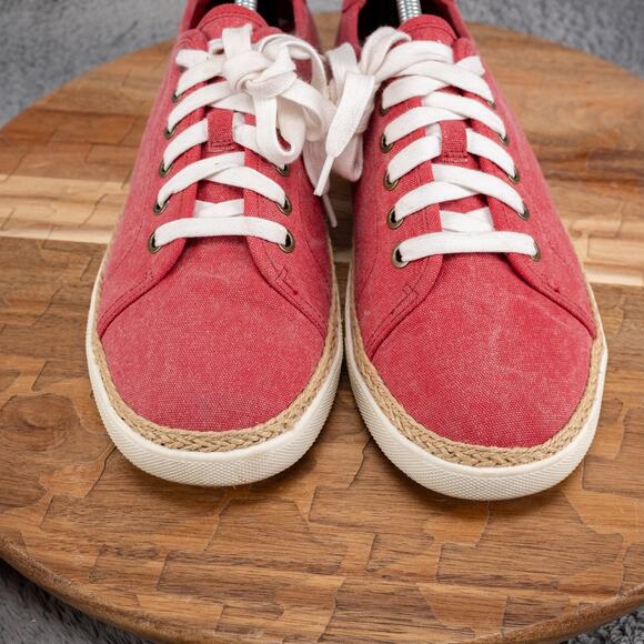Vionic Shoes Women's 10 Sunny Hattie Canvas Sneakers Lace Up Braided Rope Red - Picture 3 of 8